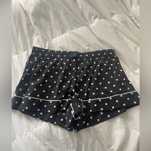 Victoria's Secret Black & White Polka Dot Pajama Shorts with Piping